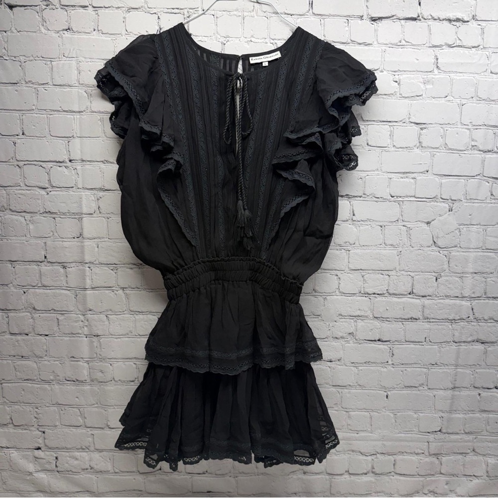 Karina Grimaldi Black Silk Blend Top